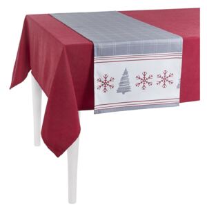 Šedý vánoční běhoun na stůl Apolena Honey Snowflakes, 40 x 140 cm