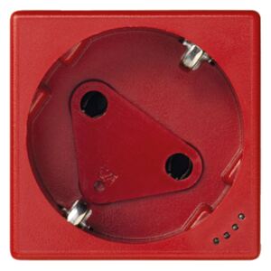 Zásuvka K45 DATA SCHUKO se signalizací napětí 16A 250V šroubové svorky 45×45mm červený