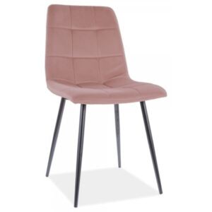 Jídelní židle Mila Velvet matná růžová