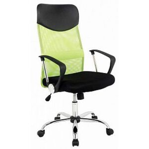 Kancelářská židle čalouněná v kombinaci černá a zelená ekokůže síťovina OF067