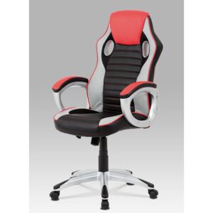 Výškově nastavitelná kancelářská židle z ekokůže v černočervené barvě KA-V507 RED