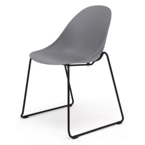 Sada 2 šedých jídelních židlí s černým podnožím Le Bonom Viva