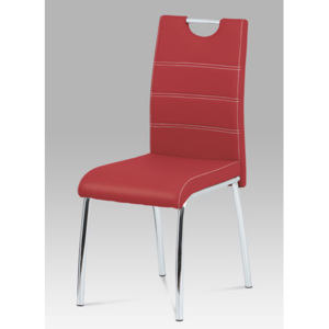 Autronic Jídelní židle, ekokůže bordó / chrom DCL-401 BOR