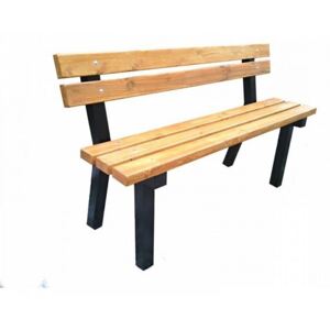 Odolná venkovní lavička Ester - kombinace dřevo + kov