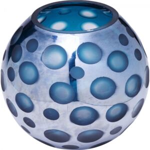 KARE DESIGN Modrá skleněná váza Blue Dots 17cm