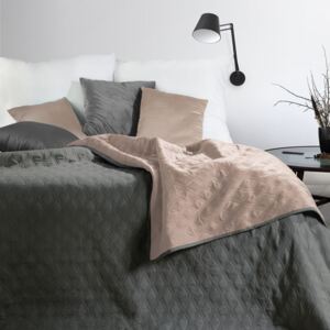 Přehoz na postel COCO 220x240 cm růžová/šedá Mybesthome