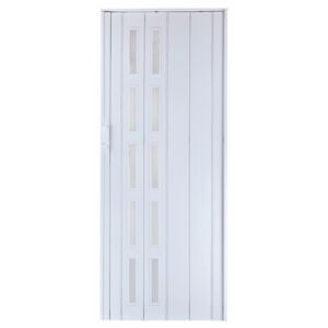 STANDOM - Shrnovací dveře prosklené ST5 Bílá, 138 cm