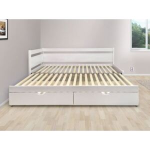 Praktická rozkládací postel Alfa z masivního dřeva vhodná pro každodenní spaní