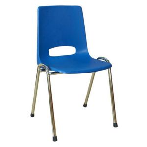Plastová jídelní židle Pavlina Chrom, modrá