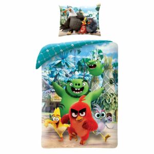 Halantex Dětské bavlněné povlečení Angry Birds Movie 2 modrá, 140 x 200 cm, 70 x 90 cm