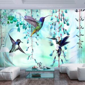 Fototapeta Bimago - Flying Hummingbirds (Green) + lepidlo zdarma 200x140 cm