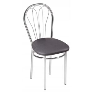Kovová jídelní židle čalouněný sedák Vesna h šedá - AL11