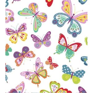 Bavlna tisk - Motýli barevní na bílé | RTex