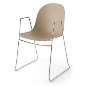 Connubia Židle Academy s područkami Barva konstrukce / Provedení: chromová, Barva sedáku: matná šedá