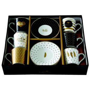 Easy Life Porcelánové šálky a podšálky na kávu Good Morning R0126-CMGM