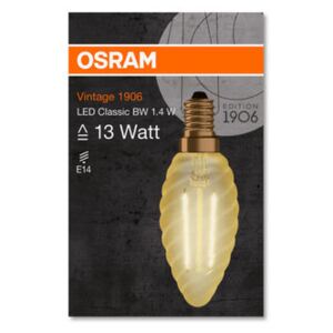 OSRAM LED Filament Vintage 1906 ClasBW 1.4W 825 E14 / 120lm / 2500K / 15000h / noDIM / A++ / Sklo čiré zlatá / 1ks (4058075119482) - Ledvance LED žárovka 4058075119482 230 V, E14, 1.40 W = 12 W, teplá bílá, A++ (A++ - E)