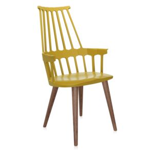 Kartell - Židle Comback Wooden Legs, žlutá/dub