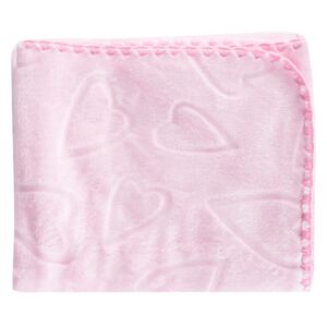 Dětská deka se srdíčky SURI růžová 80x90 cm Mybesthome