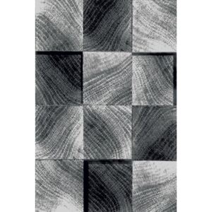 Ayyildiz Kusový koberec moderní Plus 8003 černý kostky 080x300 cm