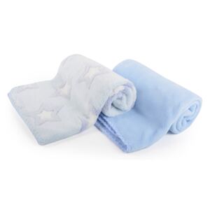 Dětská deka set 2 kusy DIEGO modrá hvězdičky 80x90 cm mikrovlákno Mybesthome
