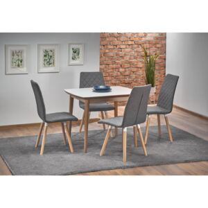 Barret stůl barva deska - bílá mat, nohy - dub Lefkas, 90-190 x 80 cm, bílá , buk
