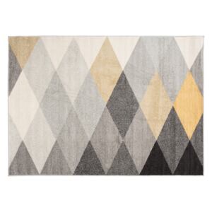 Kusový koberec AZUR vlaječky - šedý/žlutý