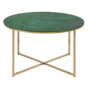 Konferenční stolek Claris II Green Marble / Gold