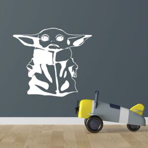 GLIX Baby Yoda - samolepka na zeď Bílá 70x60 cm