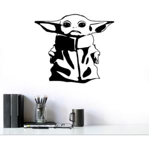 GLIX Baby Yoda - samolepka na zeď Černá 70x60 cm