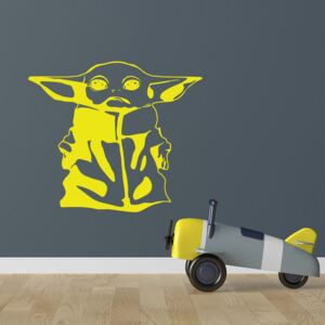 GLIX Baby Yoda - samolepka na zeď Žlutá 40x35 cm