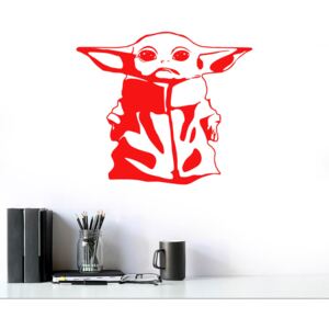 GLIX Baby Yoda - samolepka na zeď Červená 70x60 cm