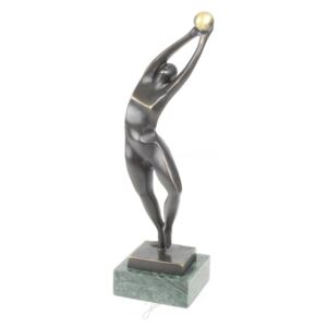Moderní soška bronzová socha Žena s míčem