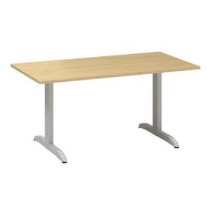 Konferenční stůl Alfa 450 s šedým podnožím, 160 x 80 x 74,2 cm, dezén divoká hruška
