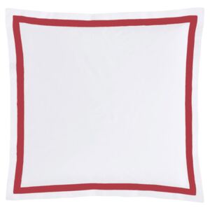 Christian Fischbacher Povlečení na polštář Satin Perfection White / Red 70 x 90 cm na zip