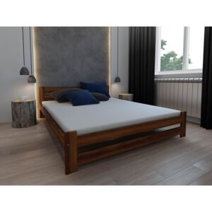 DIP-MAR Masivní borovicová postel Adéla barva ořech Rozměr: 90 x 200 cm