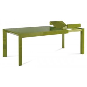 Autronic WD-5829 GRN - Jídelní stůl rozkl., 160+50x90 cm, vysoký lesk zelený