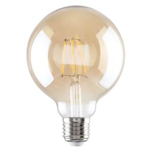 Filamentová LED žárovka, G95, E27, 6W, teplá bílá