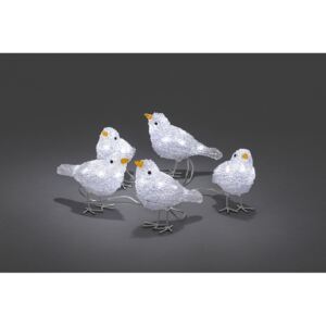 Ptáčci 6144-203, 5 kusů, 40 bílých LED , výška 11,5 cm KONST