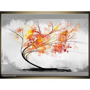 Abstraktní obraz - podzimní strom (70x50 cm)