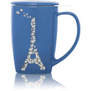 Vysoký hrnek na čaj French, 0,45 l, modrý