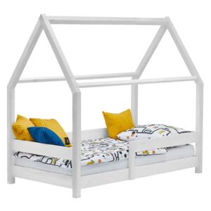 MIMOUŠEK Dětská postel domeček Adri s bočnicí Barva: bílá, Rozměr: 70 x 160 cm