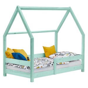 MIMOUŠEK Dětská postel domeček Jon bez bočnice Barva: tyrkys modrá, Rozměr: 70 x 160 cm