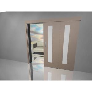 Posuvné dveře Posuvné dveře dvoukřídlé sklo vertikas kamenná šedá lamino 18mm