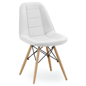 Jídelní židle v bílé barvě na dřevěné konstrukci KN1067