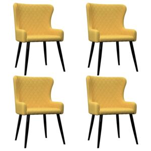 Jídelní židle Michelle - 4 ks - textil | žluté