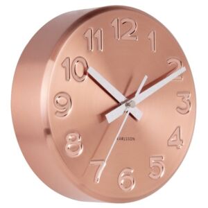 Designové nástěnné hodiny měděné barvy 5477CO Karlsson 19cm
