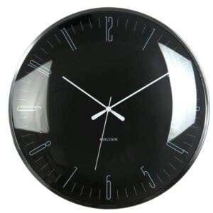 Černé nástěnné hodiny s vypouklým sklem 5623BK Karlsson 40cm