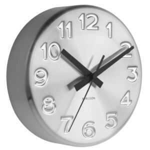 Stříbrné nástěnné hodiny s černými ručičkami 5477ST Karlsson 19cm