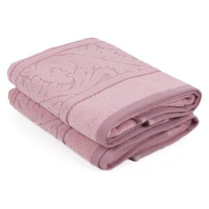 Sada 2 růžových ručníků z bavlny Sultan, 50 x 90 cm
