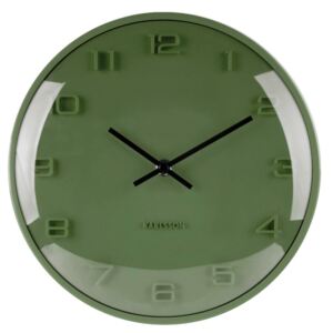 Zelené nástěnné hodiny s černými ručičkami 5649GR Karlsson 25cm